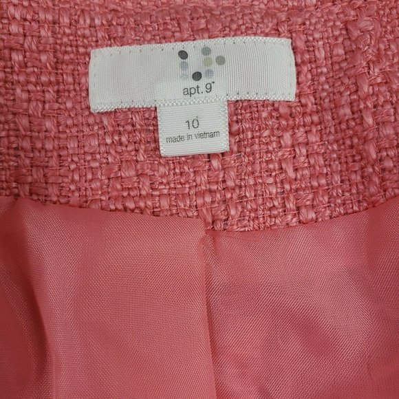 APT. 9 Skirt Suit 2-PC Pink Black Tweed Elegant Skirt Suit Lined Size 10 - Picture 10 of 12